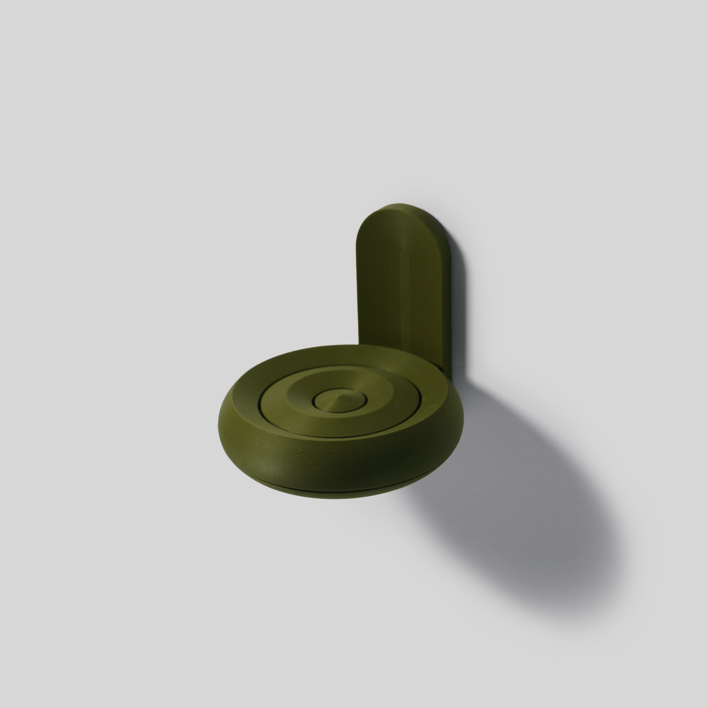 Dark Olive soap holder with drainage reservoir, 3D-printed from plant-based PLA