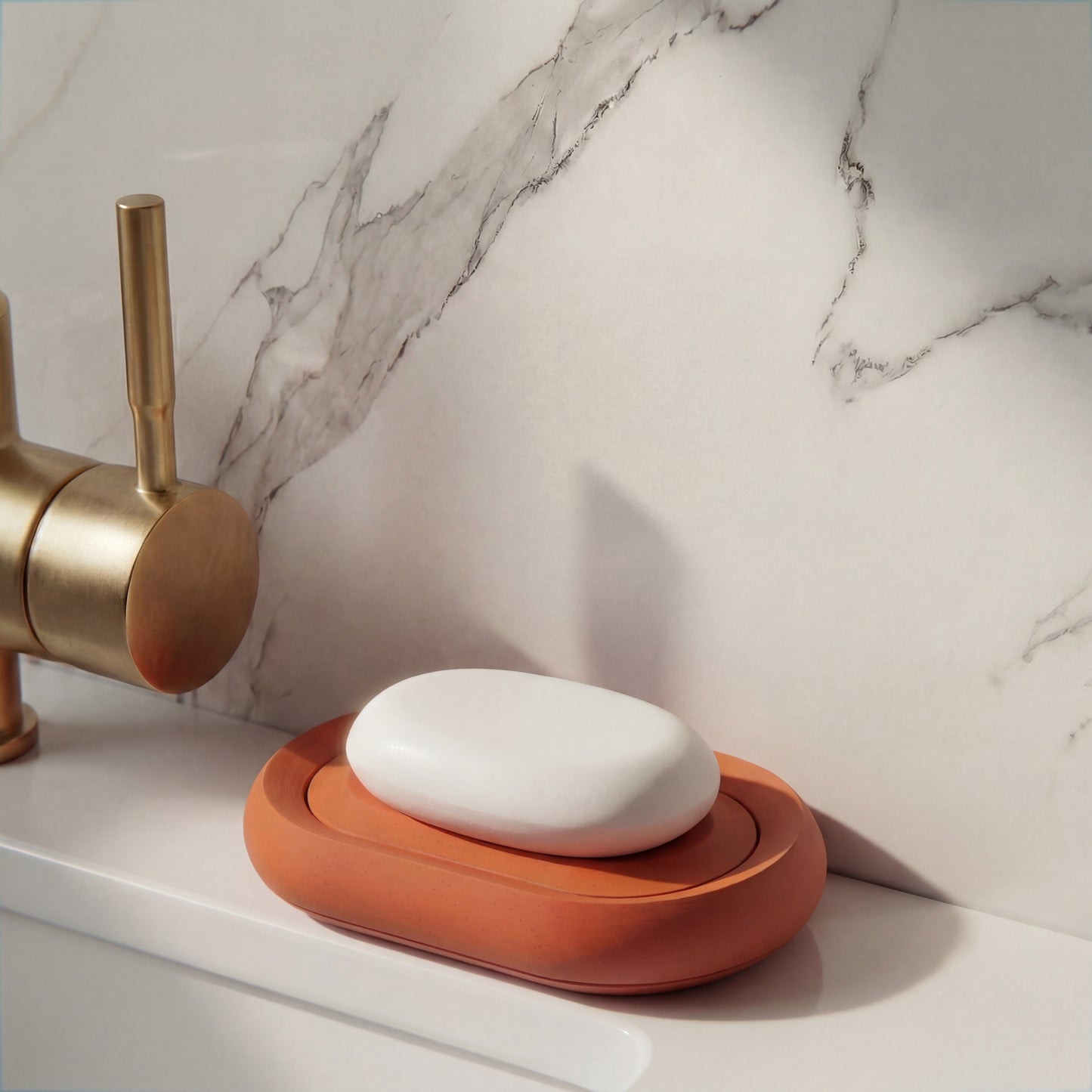 Soap Holder Marble Terracotta